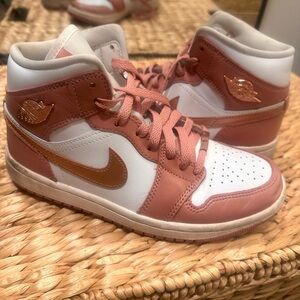 Nike Air Jordans Mid High Top - Blush pink (rare)